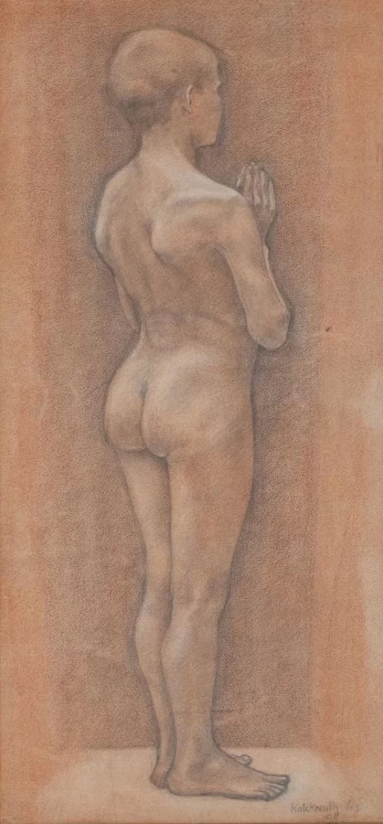 Leopold von Kalckreuth-88-Vista posteriore di un ragazzo (1898)
